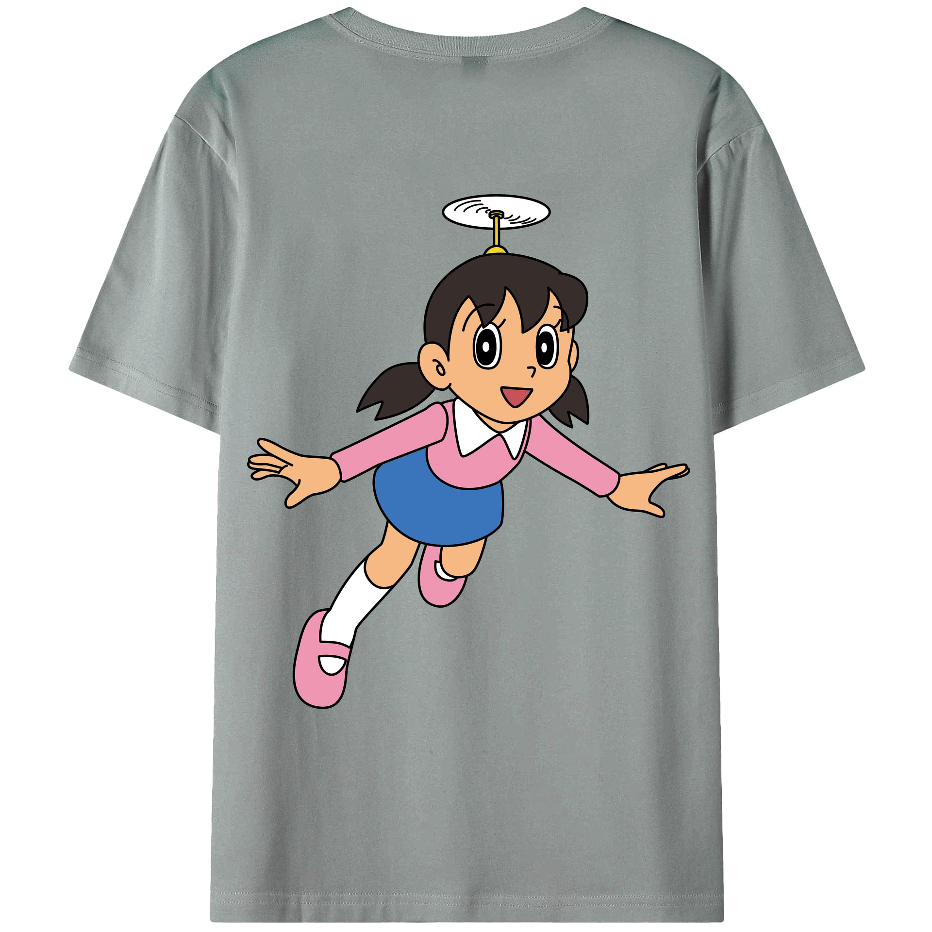 （画像用） ドラえもん みなもと しずか Doraemon Shizuka Minamoto 綿100％ メンズ半袖Tシャツ（バックプリント） 通気性
